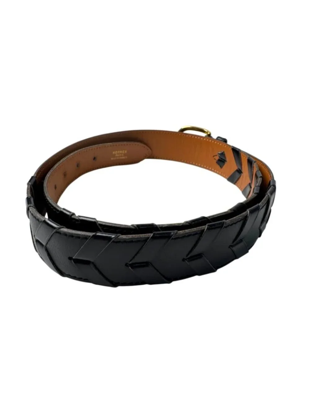 Hermes V-stitch Leather Belt 85